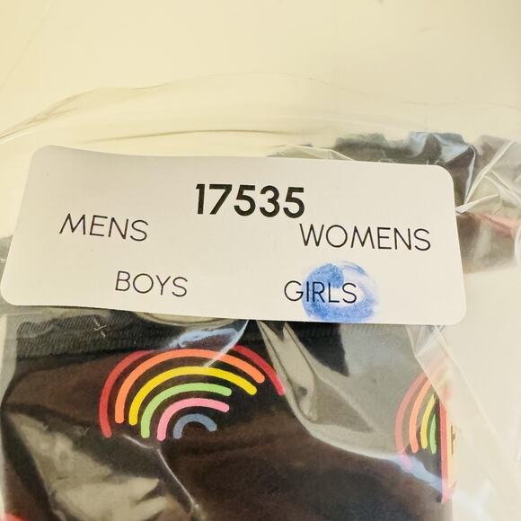 Hunter Boots Kids Girls 1 Black Rainbow Print Tall Wellington Buckle Rain Shoes - Picture 11 of 11